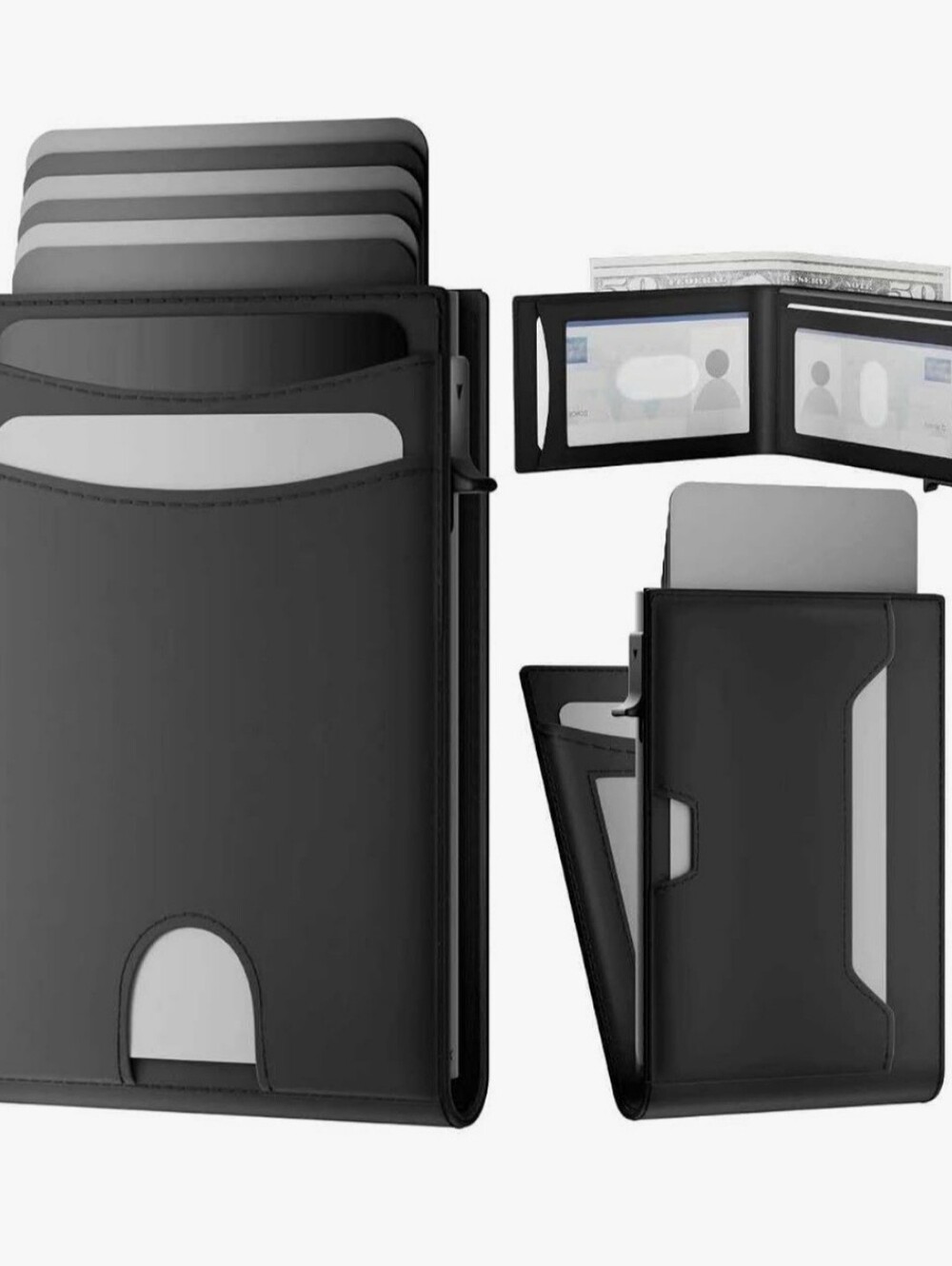 Sleek Black RFID Blocking Minimalist Wallet